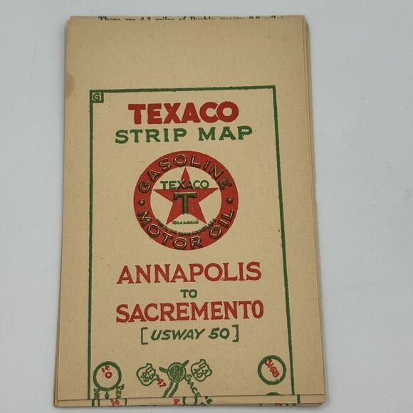 1930 Texaco Annapolis Sacramento Sacremento Strip Map USWay 50 - Picture 2 of 5
